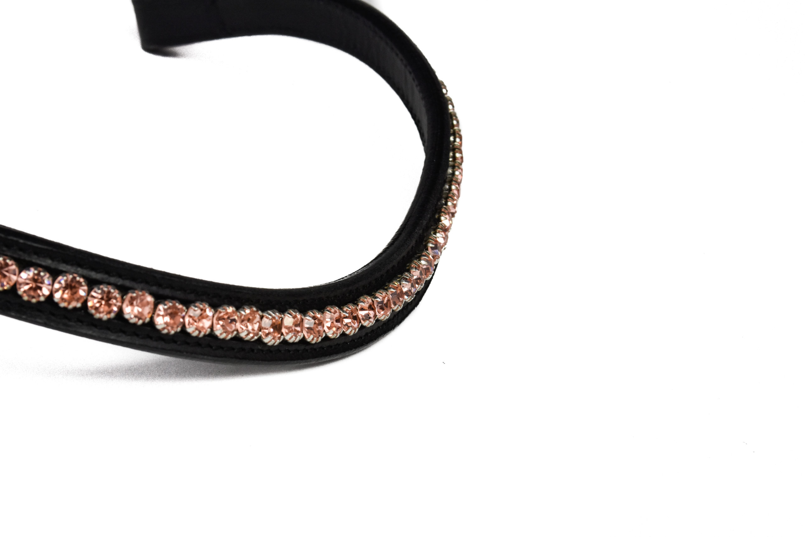 Frontriem met champagne gekleurde steentjes