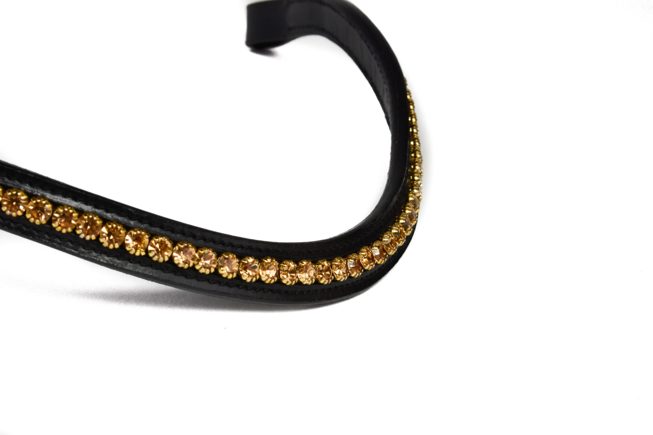 Frontriem met gouden steentjes