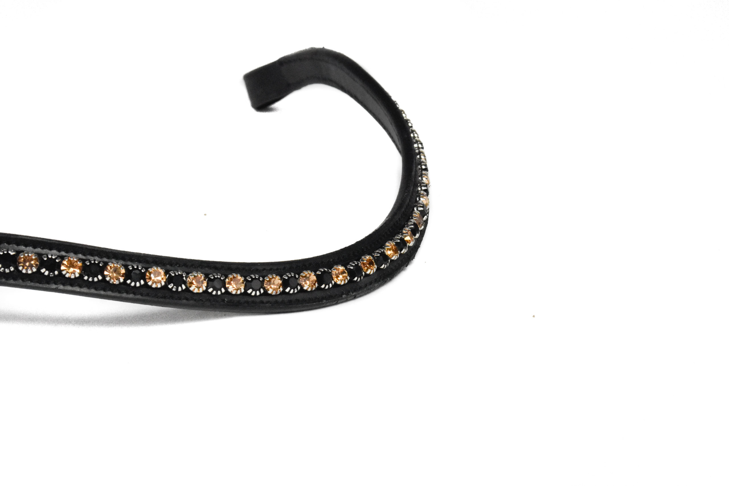 Browband with Black and Gold Stones